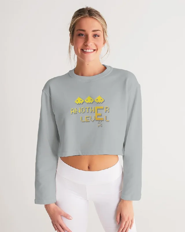 FLYING GREY Women's Cropped Sweatshirt Hoodie with Logo Branding Identity