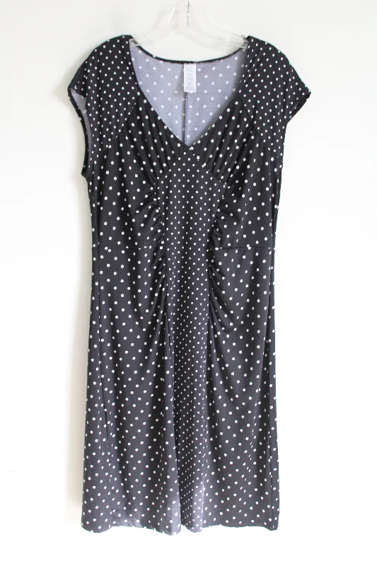 Black White Polka Dot Dress | L Pencil Office Professional