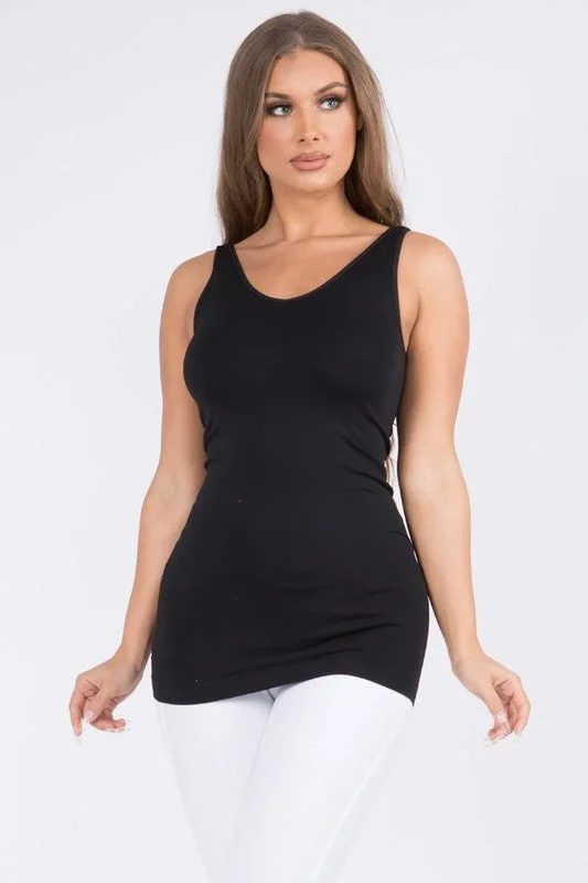 Reversible Seamless Tank in Black sage tank top