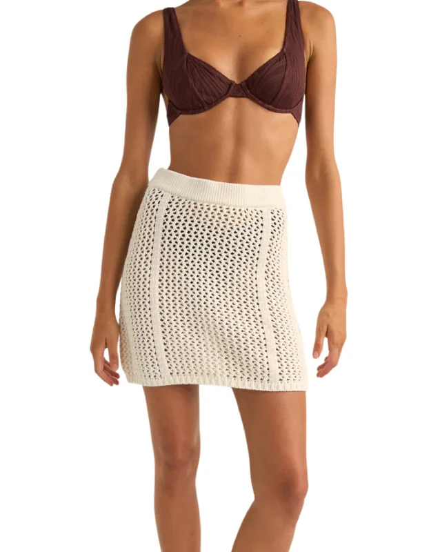 Seashell Knit Mini Skirt modal blend skirt