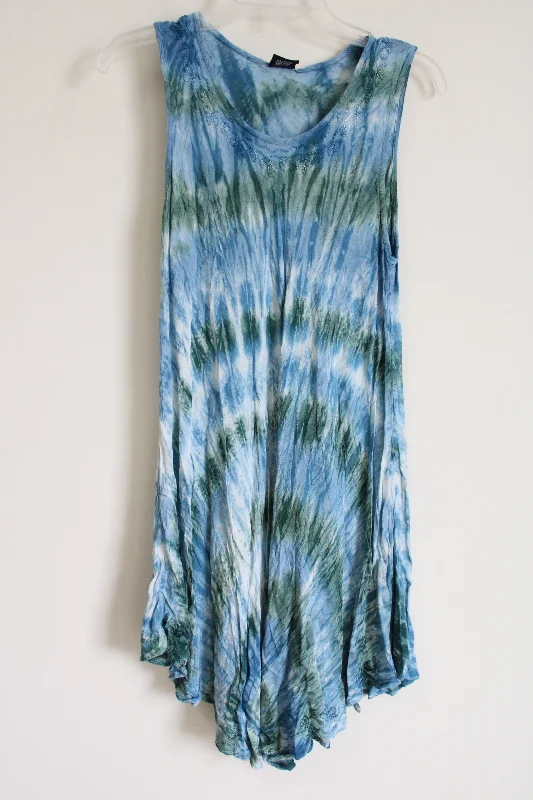 Advance Blue Green Tie-Dye Dress | XS/SM Tunics Office stylish