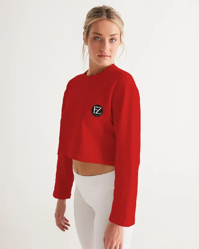 FIRE FLITE Women's Cropped Sweatshirt Hoodie with Pocket Utility Practical