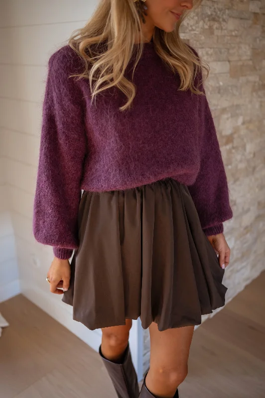 Chocolate Thoby Skirt flowy skirt hem