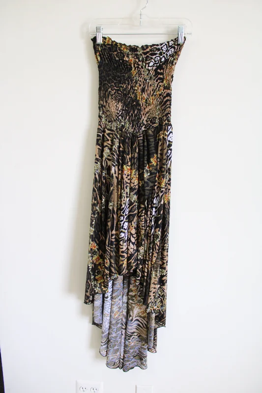 Animal Print Smocked High Low Dress | XS Tunics Gym athletic