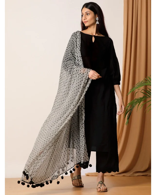 black dress with dupatta Tunics Vintage classic
