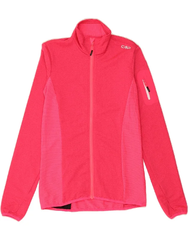 CMP Womens Tracksuit Top Jacket IT 44 Medium Pink Polyester Denim Jacket Leather Jacket Suede Jacket