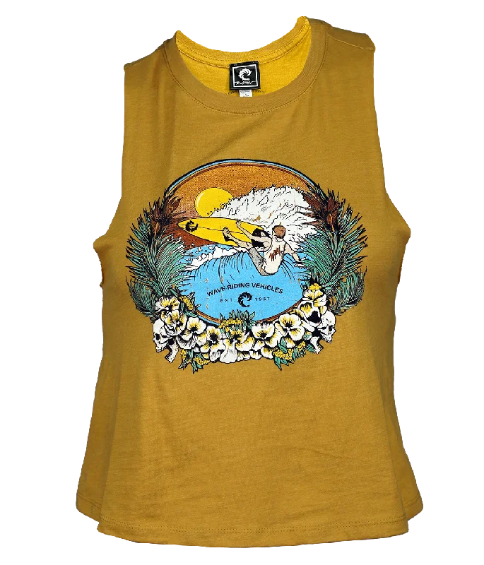 Lei Back Ladies Crop Tank Top ribbed tank top