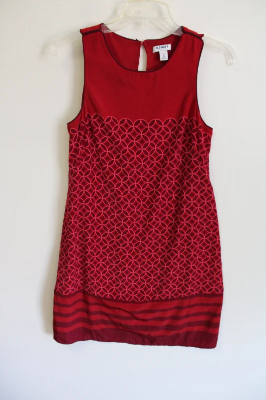 Old Navy Red Patterned Dress | XS Tunic Top Casual