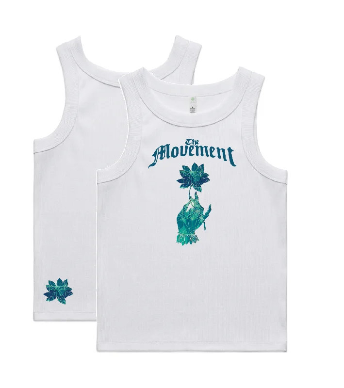 Women's No Worry Ribbed Tank (White) gold tank top