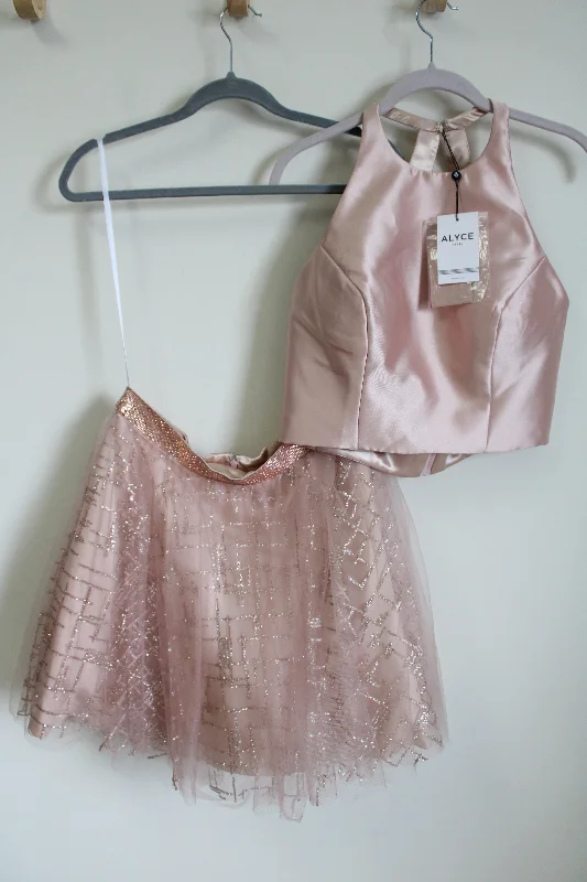 NEW Alyce Paris 2 Piece Pink Glitter Tulle Dress | 10 Tunics Corduroy durable