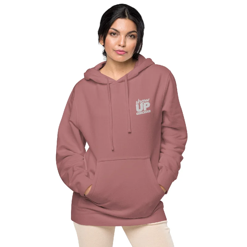 Pink Hoodie Hoodie with Hem Detail Decorative Unique