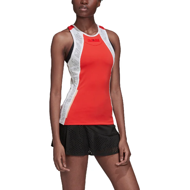 Adidas by Stella McCartney Court Red Womens Tennis Tank Top solid color tank