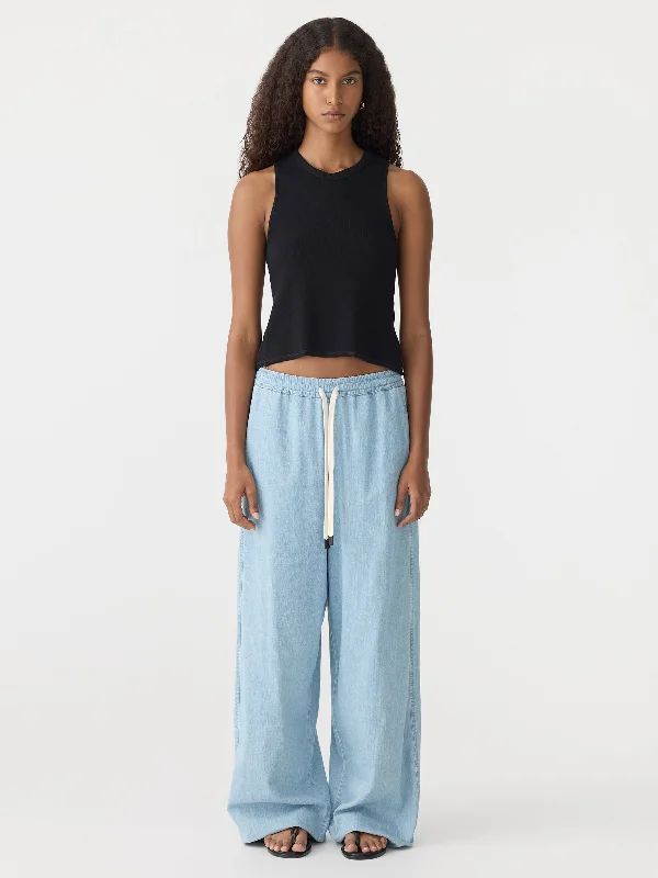 Organic Denim Wide Leg Pant Fashionable Work Pants
