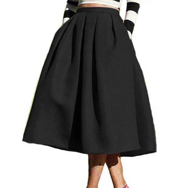 women skirt vintage jupe retro womens black skirts midi summer high waist sexy cashmere skirt soft