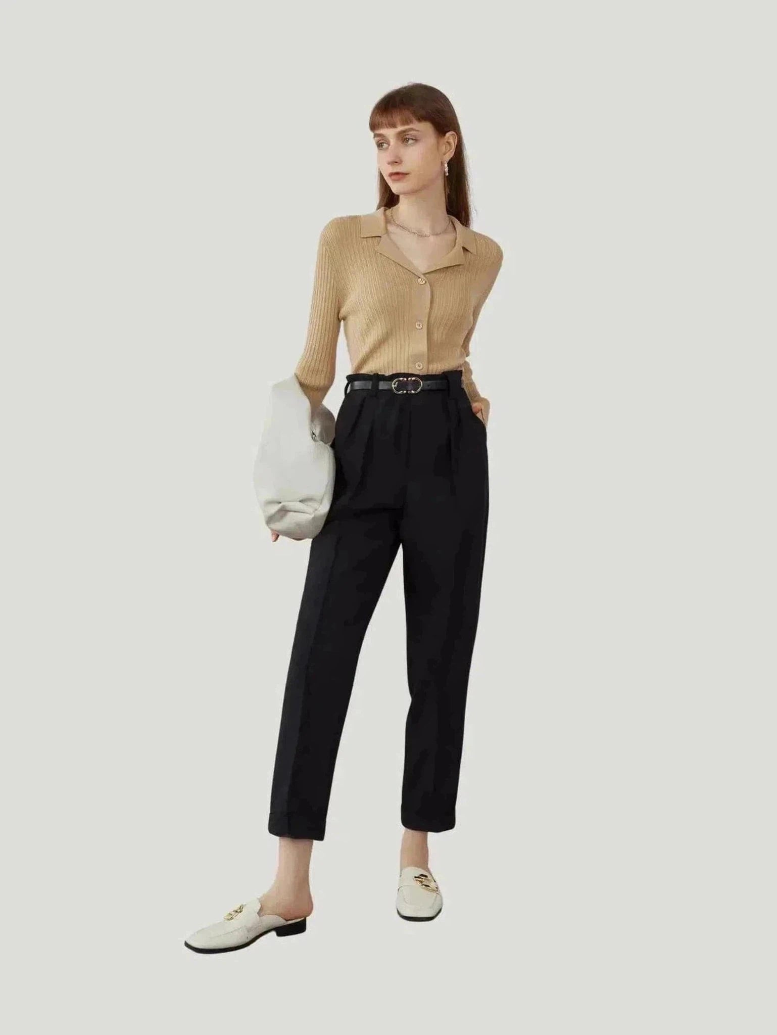 FANGYAN Charlotte Straight Pants Chic Checkered Pants