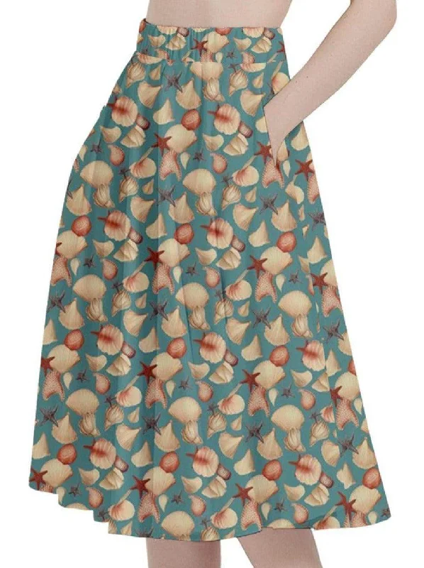 Vintage Seashells Full Circle Skirt lace skirt feminine