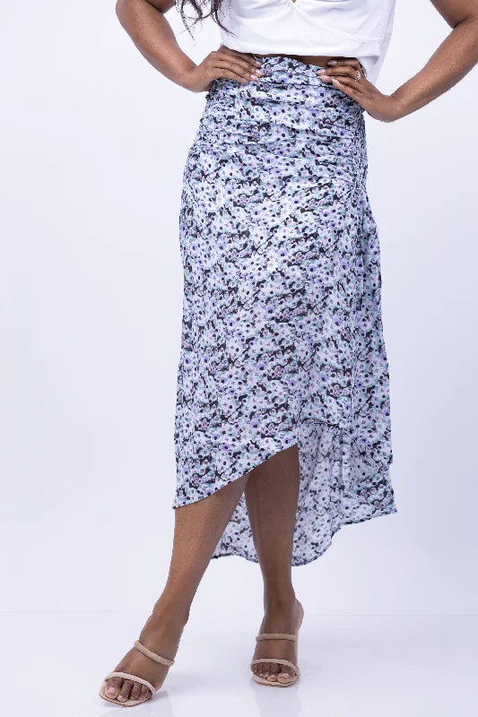 IRO Noseti Skirt in Multico Blue chiffon skirt floaty
