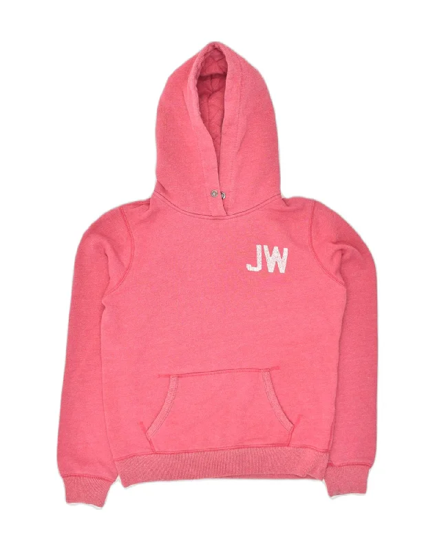 JACK WILLS Womens Zip Hoodie Sweater UK 12 Medium Pink Polyester Lightweight Heavyweight Midweight
