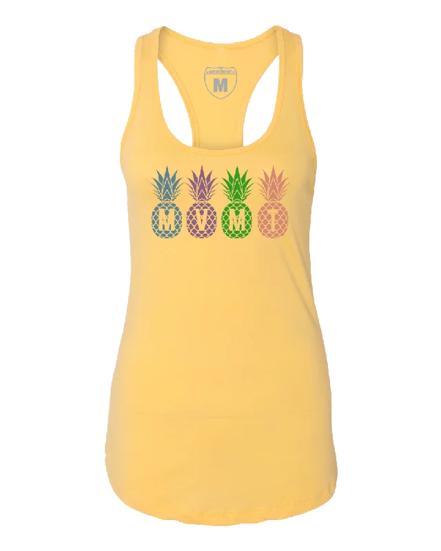 Women's Pineapple Tank (Yellow) ribbed tank top