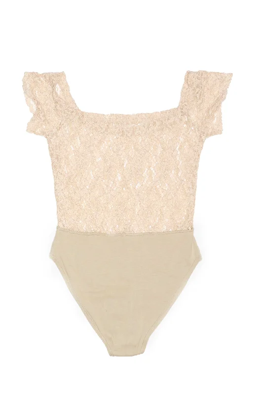 Netted Bottom Bodysuit - S Stylish Faux Leather Bodysuit