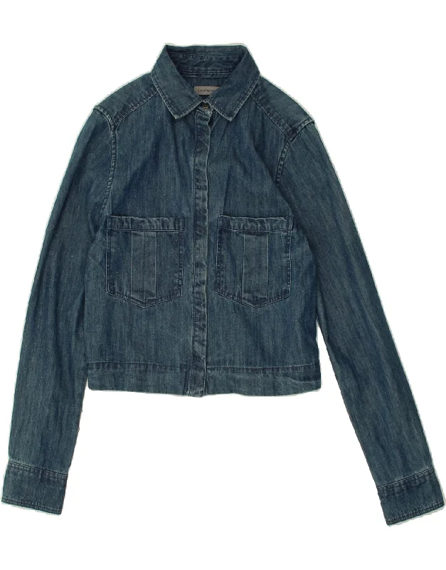 CALVIN KLEIN Womens Denim Jacket UK 6 XS Blue Cotton Quilted Jacket Puffer Jacket Insulated Jacket
