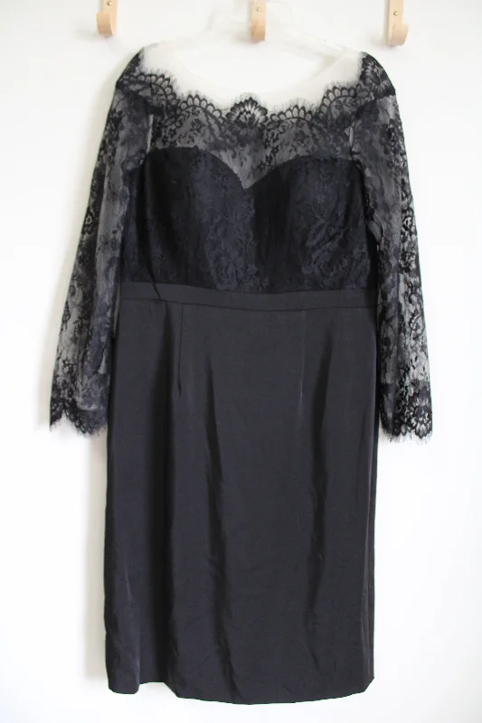 NEW Lucci Lu Black Lace Long Sleeved Dress | 18 Tunics Gym athletic