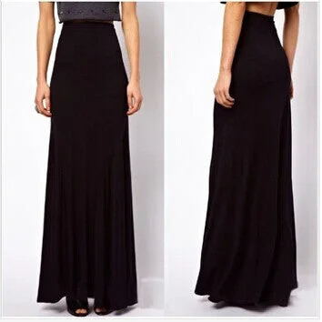Fashion Brand Large Plus Size High Waist Maxi Cotton Full Length Stretchy Skirt Long Maxi Women Skirt wrap skirt elegant
