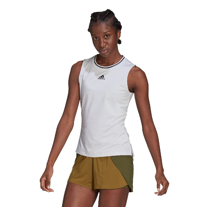 Adidas Match White Womens Tennis Tank Top soft pink tank