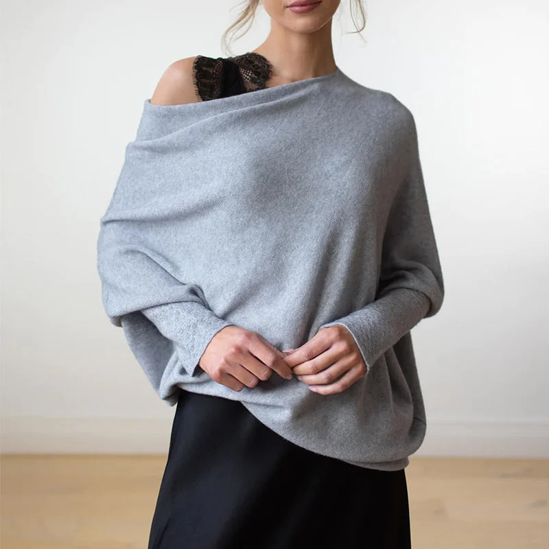 Jacquie® | Casual sweater with round neckline Solid Color Striped Floral Print
