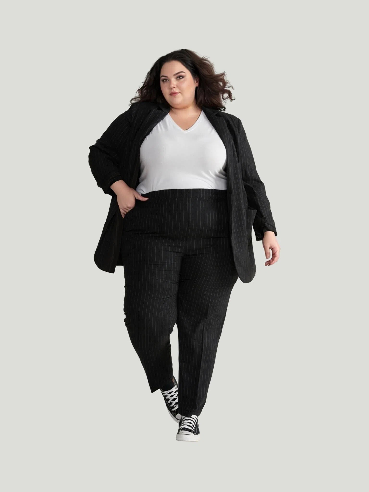 Universal Standard The Pinstripe Pant Classic Flared Pants