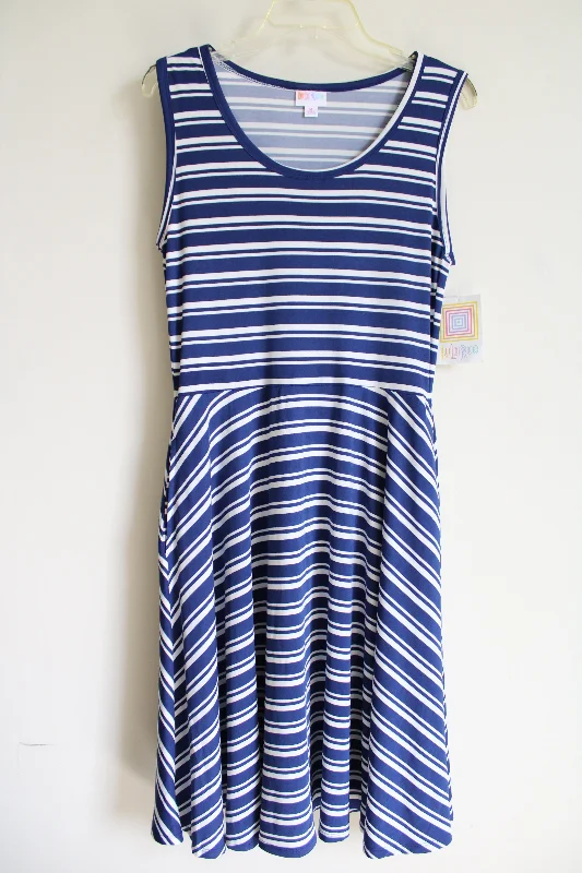NEW LuLaRoe Navy Blue Striped Nicki Dress | M Tunics Formal black