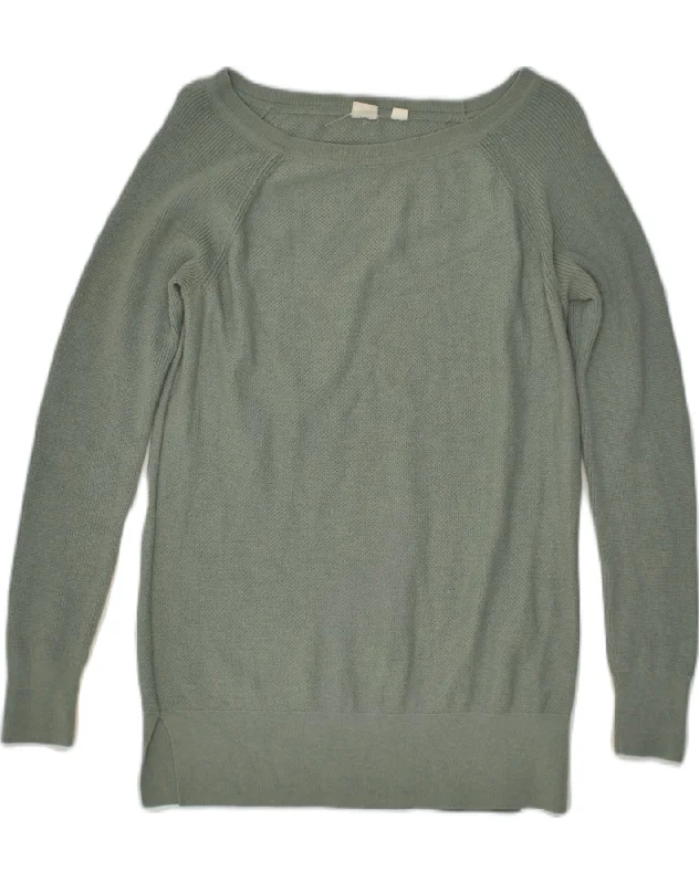 GAP Womens Boat Neck Jumper Sweater UK 6 XS Grey Nylon Elasticated Padded Insulated