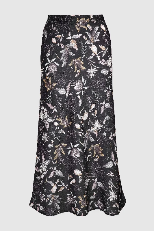 Grey Floral Slip Skirt mini skirt trendy