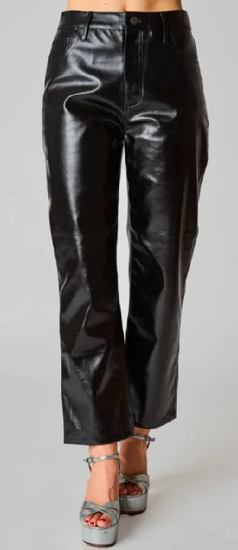 Travolta High Rise Metallic Pants Slim-Fit Leggings