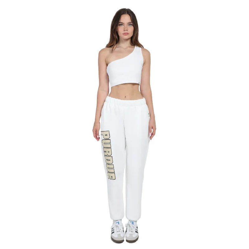 Purdue Hype & Vice Women's Pants White Fleece Classic Stretch Pants