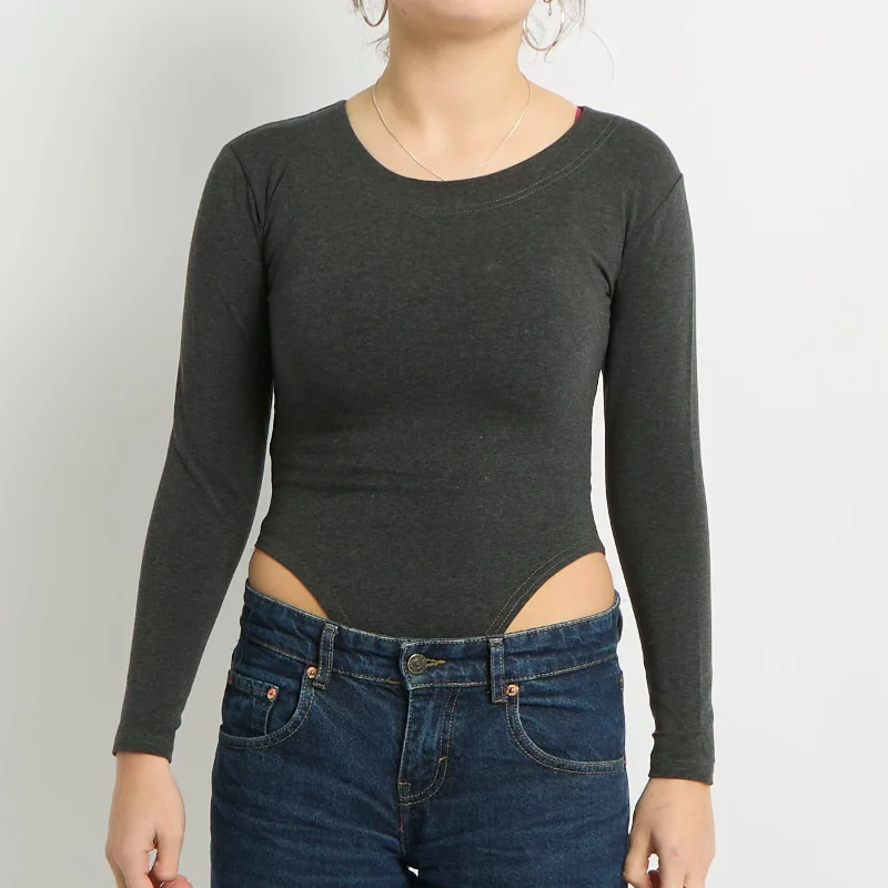 Scoop Neck Thermal Bodysuit - UK 8 Elegant Sheer Bodysuit