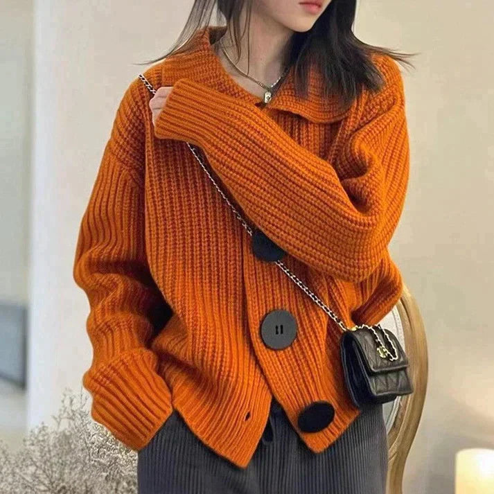 Jenny® | Long-sleeved sweater with collar Turtle Neck Boat Neck Asymmetrical Neck