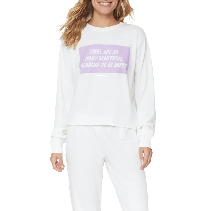 Women's Happy Crop Sweatshirt Hoodie with Thumb Holes Functional Cozy