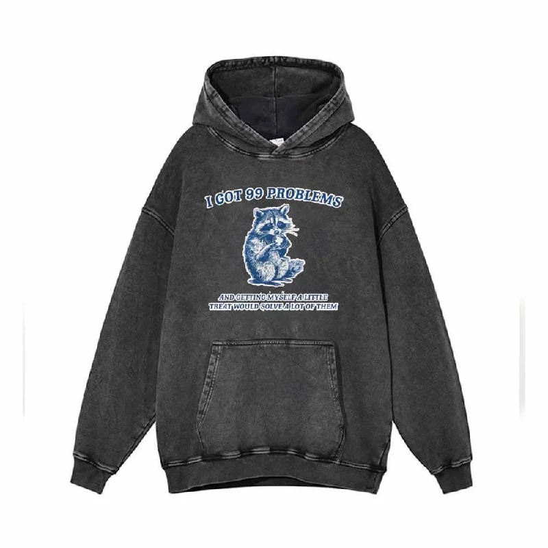 I Got 99 Problems Vintage Washed Hoodie Hoodie with Hem Lace Feminine Delicate