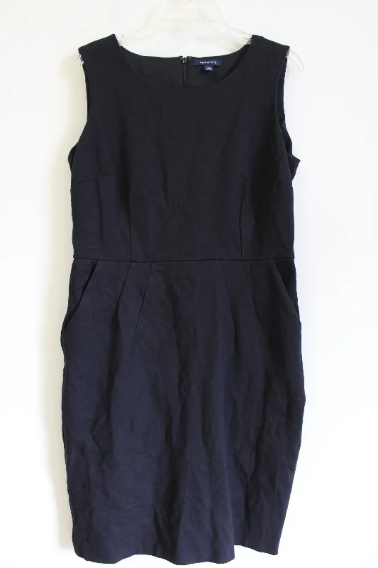 Lands' End Black Thick Knit Fitted Dress | 14 Tunics Vintage classic