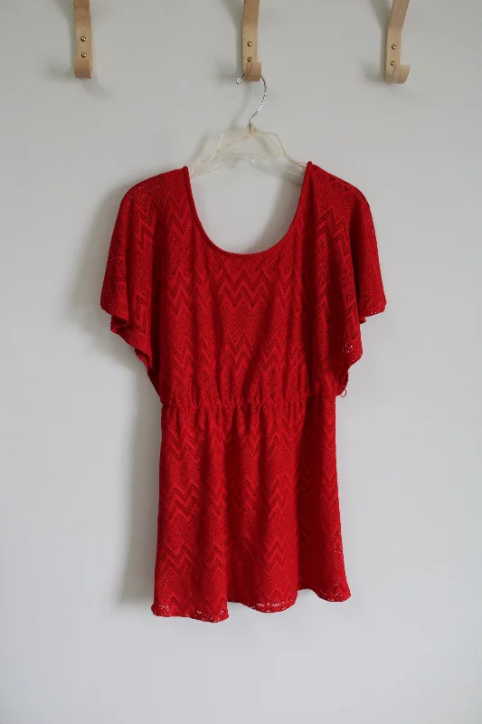 My Michelle Red Chevron Lace Dress | M Tunics Top rated