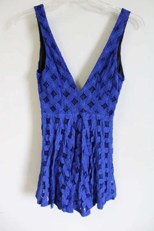 Finn & Clover Drop V Neck Cobalt Blue Dress | M Tunics Handmade artisanal