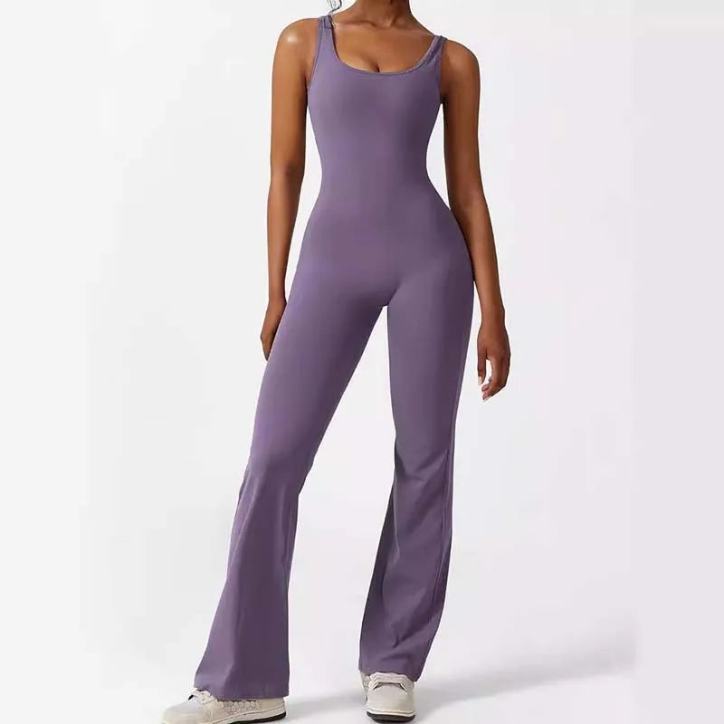 Fashion Jumpsuits Slim Fitness Comforts Sleeveless Solid Bodycon Rompers Women Casual Yoga Running Sports Shapewear Bodysuit Fashionable Cropped Bodysuit