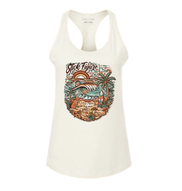 Women’s Until I Reach The Sea Tank (Beige) vintage tank top