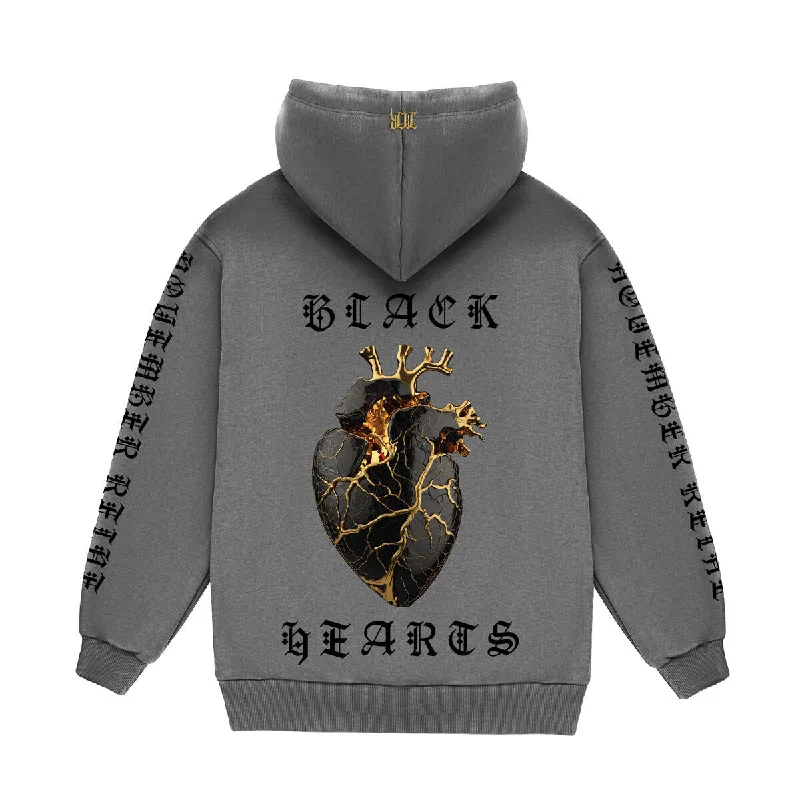 November reine (pigment dye "black heart luxury heavyweight hoodie) Hoodie with Slim Fit Tailored Modern