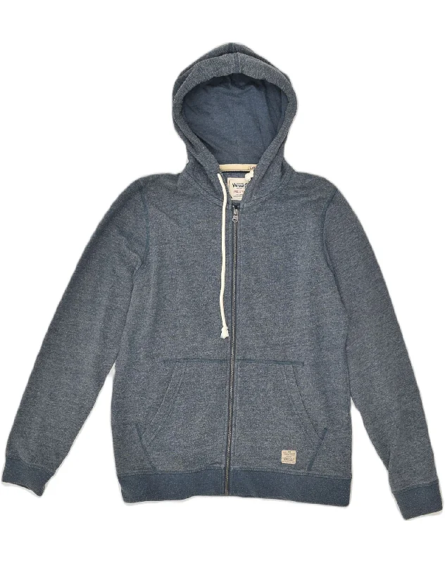 JACK & JONES Womens Zip Hoodie Sweater UK 14 Large Navy Blue Cotton Casual Formal Business