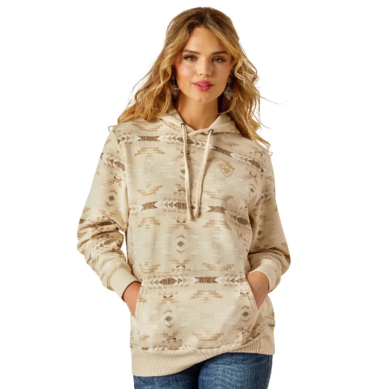 Ariat Ladies Logo 2.0 Southwest Print Hoodie 10055021 Hoodie with Exposed Zipper Edgy Industrial