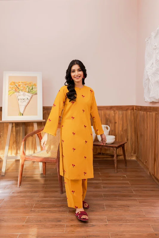 2PC Lawn Embroidered Dress- EM12 empire Waist empire