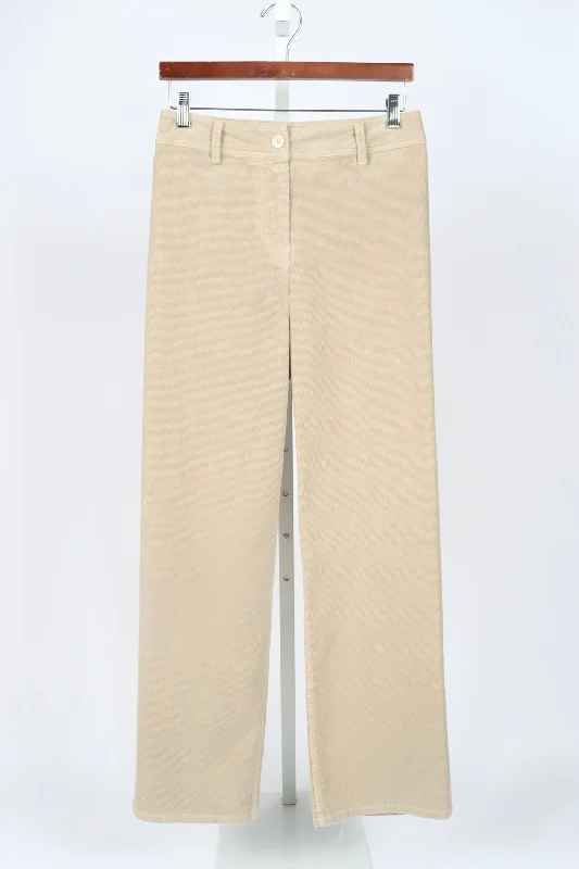 Megan Pant - Corduroy - Ecru Cozy Fitted Pants