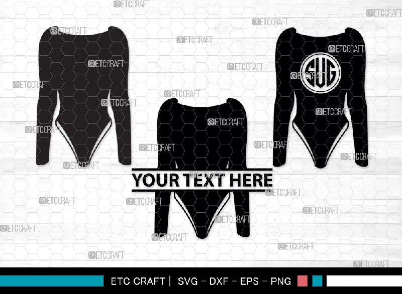 Womens Swimsuit Monogram, Womens Swimsuit Silhouette, Swimwear Svg, Long Sleeve Bodysuit Svg, Girl Swimsuit Svg, Bathing Suit Svg, Stylish Swimsuit Svg, Womens Swimsuit Svg, SB00001 Elegant Back Zip Bodysuit
